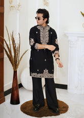 LUXURY BLACK EMBROIDERY KURTA