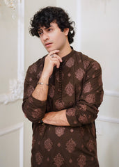 CLASSIC BROWN EMBROIDERY KURTA
