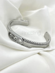 Branded Chain-Detail Bracelet