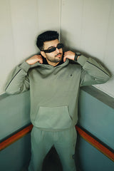 Men’s cgreen solid fleece co-ord set tracksuit Vestoj
