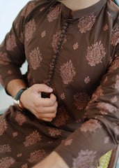 CLASSIC BROWN EMBROIDERY KURTA