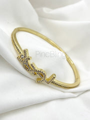 Gold Stone Initial Bracelet