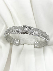 Silver Crystal Cuff Bracelet