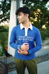 Blue Squar texture Sweatshirt VESTOJ