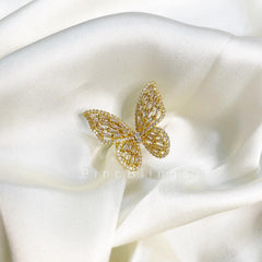 Pb-zirconic butterfly ring golden