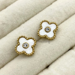White Blossom Stud Earings