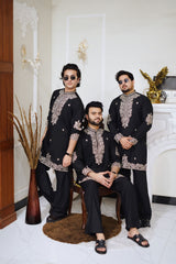 LUXURY BLACK EMBROIDERY KURTA