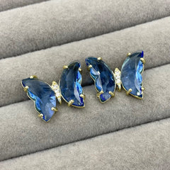 Butterfly ear stud crystal