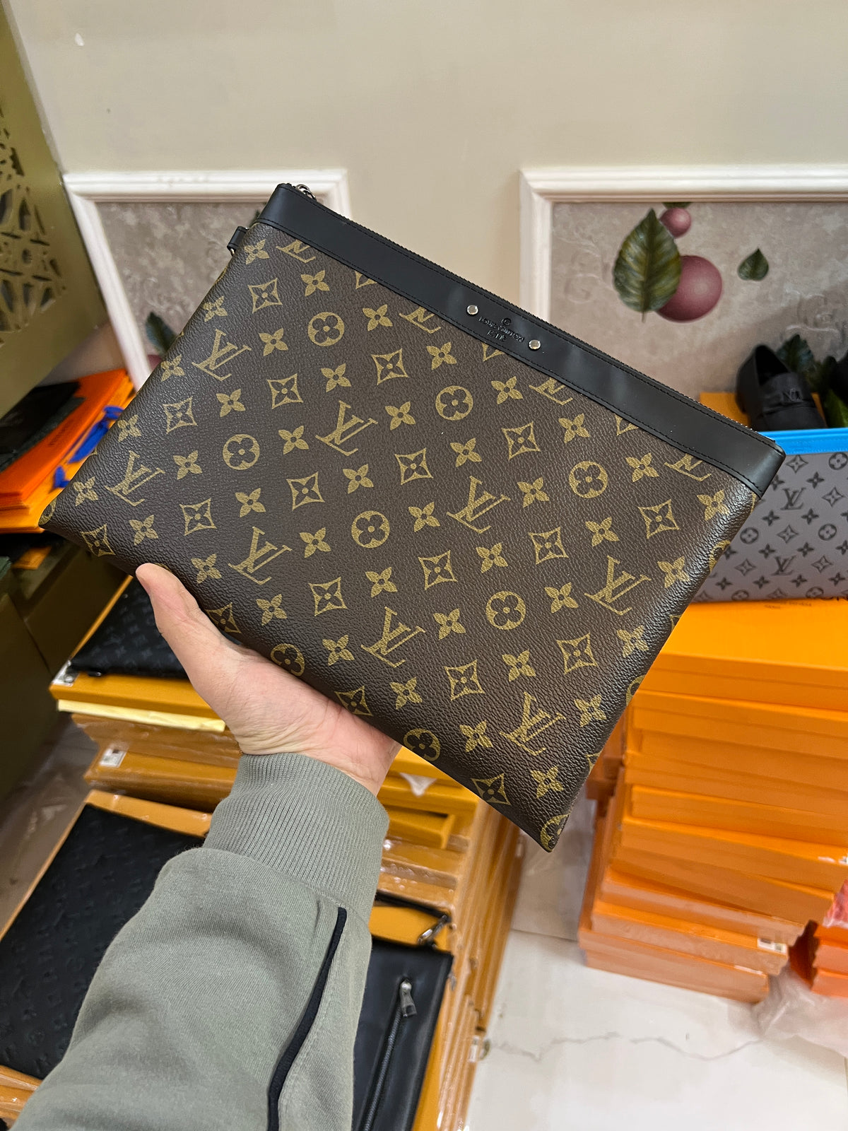 Trendy pouch premium Bag with box