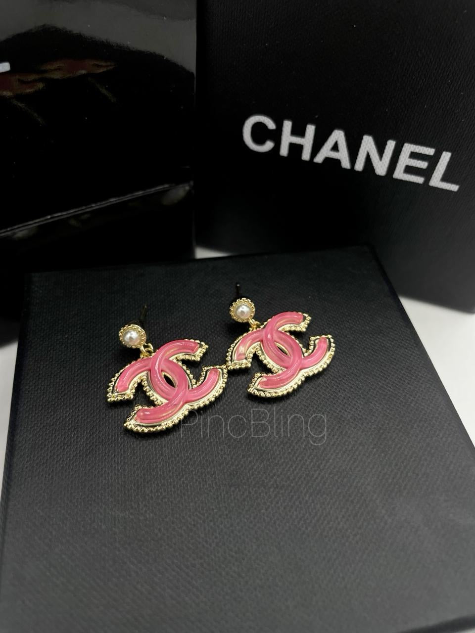 Pink Enamel Earrings