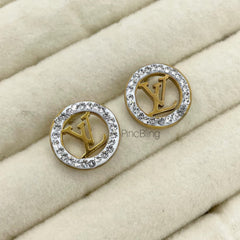 Crystal Frame Initial Earings