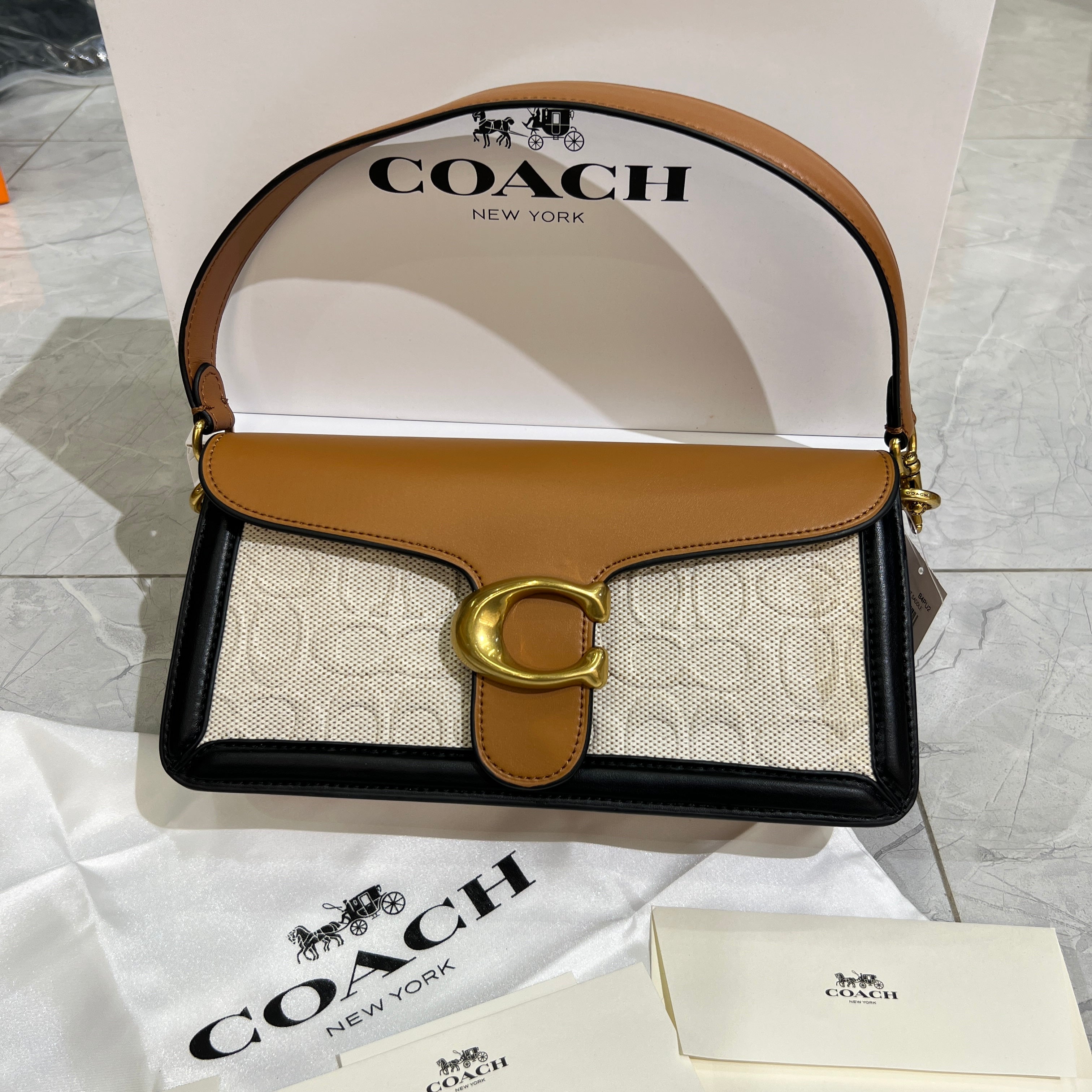 Branded Tan Pattern Bag