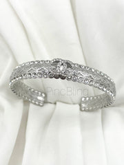 Silver Crystal Cuff Bracelet
