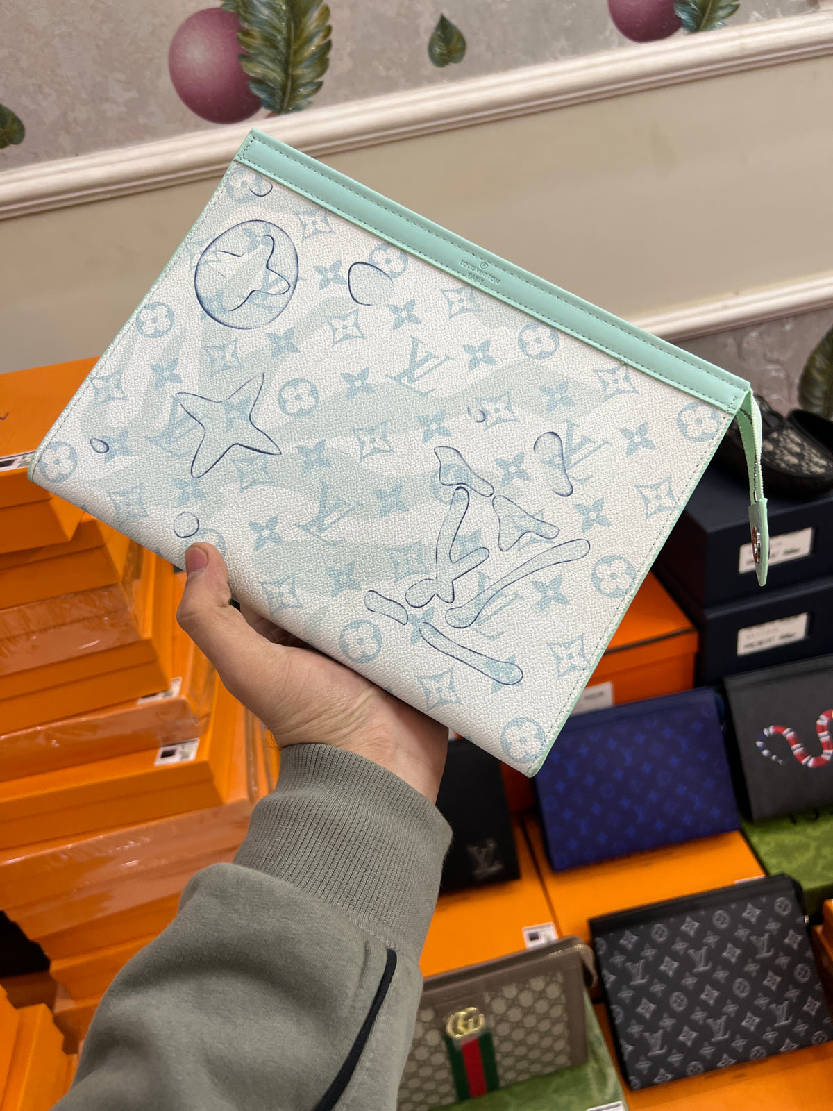 Trendy pouch premium Bag with box