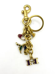 Alphabet & Fruit Charm Keychain