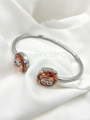 Silver Rose-Crystal Bracelet