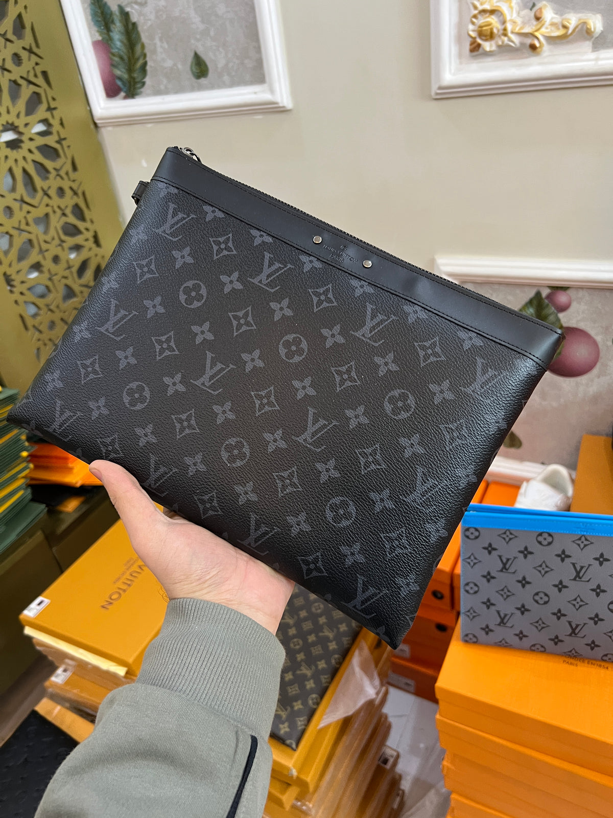 Trendy pouch premium Bag with box