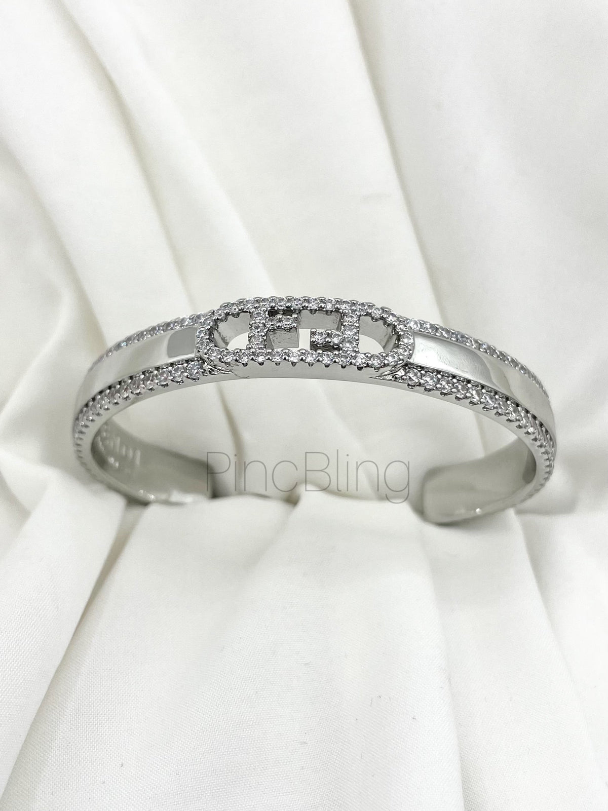 Branded Chain-Detail Bracelet