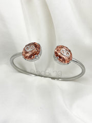Silver Rose-Crystal Bracelet