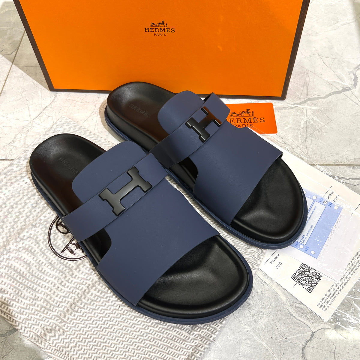 HERMES 'BLUE HIGH QUALITY SLIDE