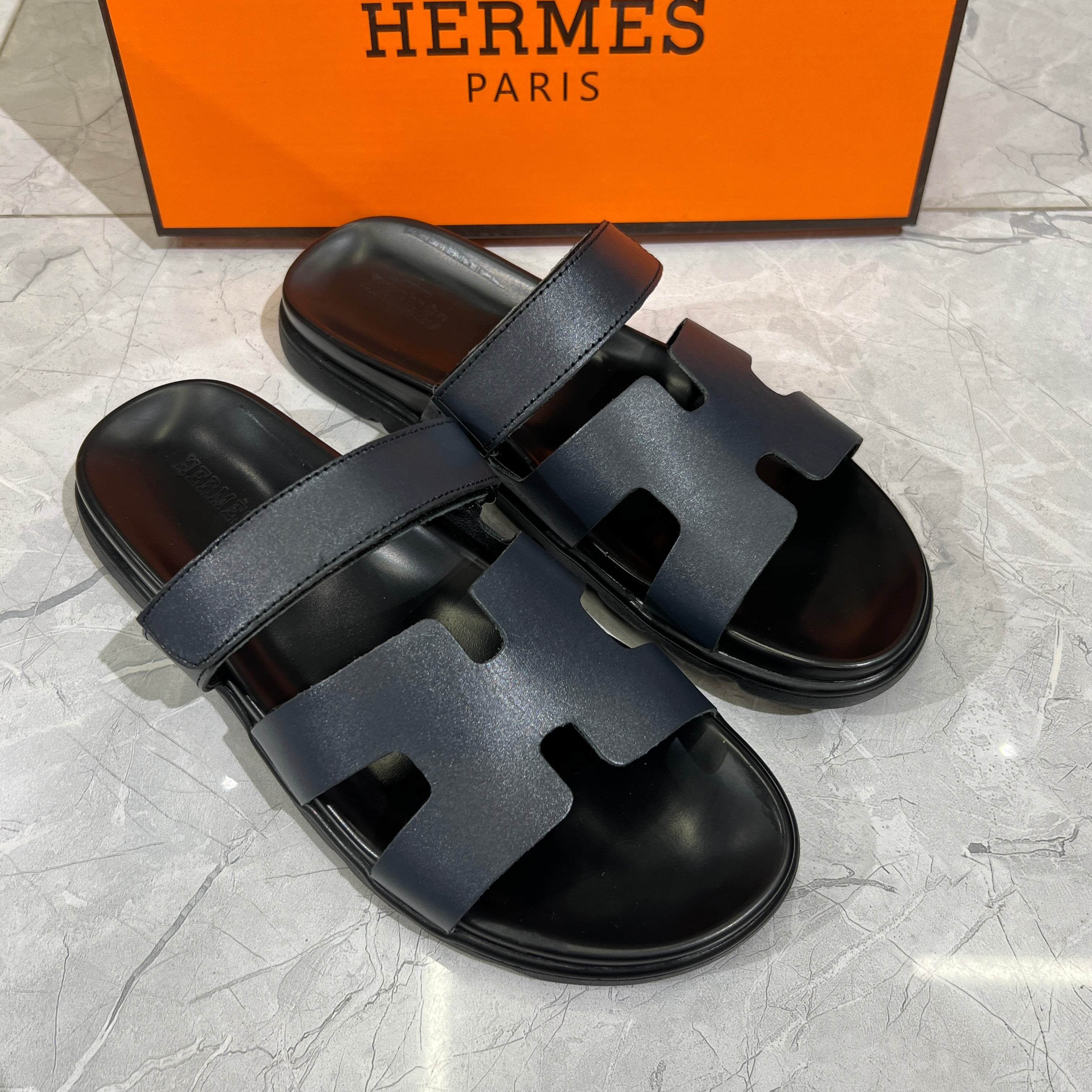 HERMES 'DNB LEATHER HIGH QUALITY SLIDE