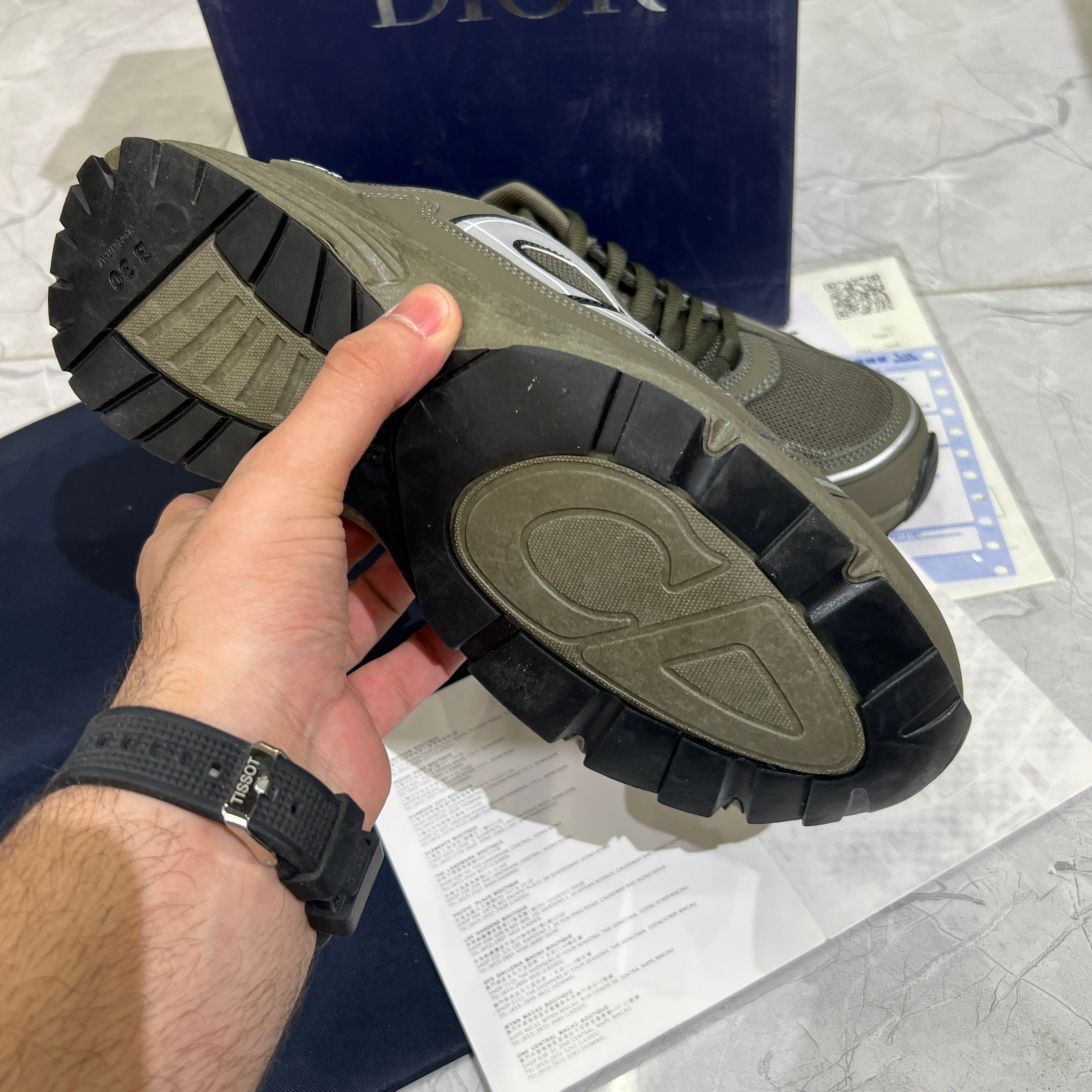 Dior 'B30 Olive Mesh and Technical Fabric Low Top SNEAKERS